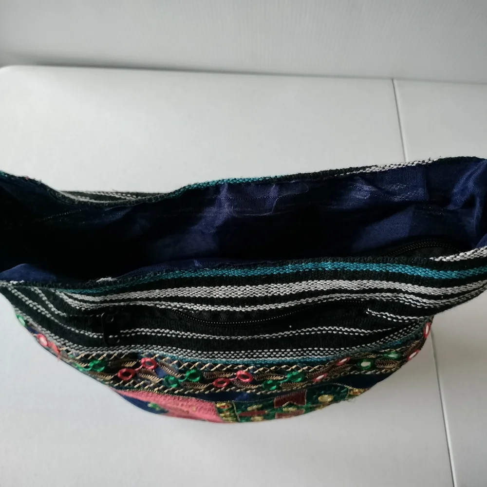 Traditional Indian style embroidered Elephant crossbody Bag artsy boho Colorful